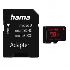 Hama MicroSDXC Pro 4K Card with SD Adapter, V30, UHS-I Class 3, 80MB/s 